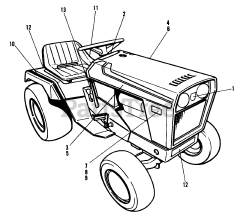 AGCO 616 H (1691502) - AGCO Lawn Tractor, 16hp Decal Group