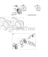 Briggs & Stratton 113432-0101-E1 - Briggs & Stratton Horizontal Engine Blower Housing/Shrouds, Flywheel Group, Rewind