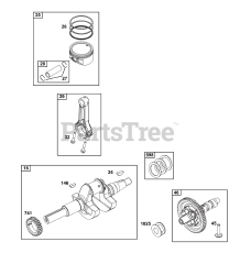 Briggs & Stratton 386447-0199-B5 - Briggs & Stratton Horizontal Engine Crankshaft Group