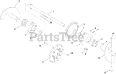Toro 25437 E - Toro 48" Heavy-Duty Rock Boom with Restraint Bar, RT600 Traction Unit Sprocket and Auger Head Assembly