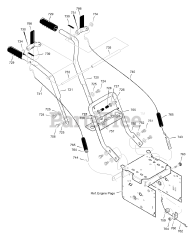 Scotts 622518x31D - Scotts 22" Snow Thrower (2002) Handle Assembly