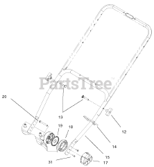Toro 20814 - Toro 48cm Recycler Walk-Behind Mower (SN: 210000001 - 210999999) (2001) Lower Handle And Control Assembly