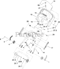 Toro 21027 - Toro 43cm Emotion Walk-Behind Mower (SN: 290003001 - 290999999) (2009) Upper Handle Assembly