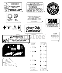 Scag SMWC-61V - Scag Wildcat 61" Mower Deck (SN: B6100001 - B6199999) Replacement Decals And Information Plates (Part 1)