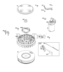 Briggs & Stratton 359775-0005-E1 - Briggs & Stratton Vertical Engine Flywheel, Ignition, and Starter Group