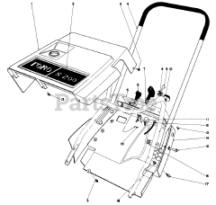 Toro 38130 (S-200) - Toro Snow Thrower (SN: 000000001 - 000015000) (1980) Shroud Handle Assembly (model 38120)