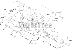 Toro 74167 TE (Z 153) - Toro 132cm Z Master Zero-Turn Mower, Side-Discharge Deck (SN: 240000001 - 240999999) (2004) Parking Brake System Assembly