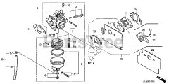Honda GC190 A QHAD (GCAAA) - Honda Engine, Made in USA (SN: GCAAA-1000001 - GCAAA-9999999) CARBURETOR