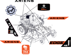 Ariens 915339 - Ariens Edge 42" Zero-Turn Mower, Ariens AX 635cc engine (SN: 001000 - 001999)