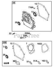 Briggs & Stratton 106232-0389-F1 - Briggs & Stratton Horizontal Engine Crankcase Cover/Sump Group