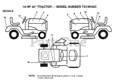 Electrolux/AYP TS 14H42 C - Electrolux/AYP Lawn Tractor (1994)