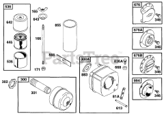 Briggs & Stratton 222413-0723-01 - Briggs & Stratton Horizontal Engine Air Cleaner Grp, Muffler Grp