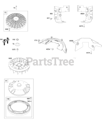 Briggs & Stratton 4035A7-0409-E1 - Briggs & Stratton Vertical Engine Blower Housing Brackets, Flywheel