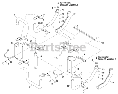 Generac QT04554KNANA - Generac 45kW Home Standby Generator (SN: 4949168 - 4965270) (2008) Muffler 5.4l/6.8l Cpl Exhaust C3 (0F3601)