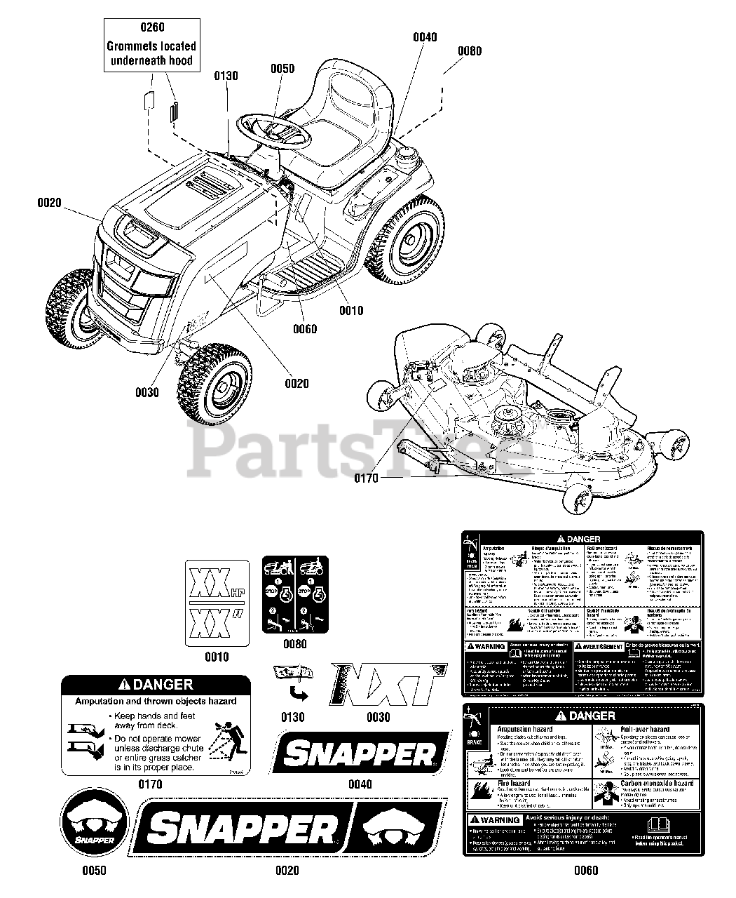Snapper NXT 2242 (269102300) Snapper LT125 Series 42" Lawn Tractor