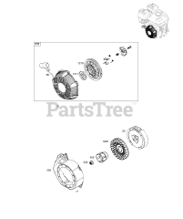 Briggs & Stratton 13U232-0016-01 - Briggs & Stratton Horizontal Engine Blower Housing, Flywheel, Rewind Starter