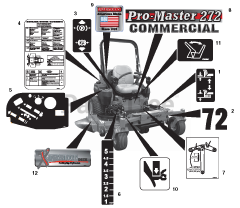 Gravely 992196 (PM 272H) - Gravely Pro-Master 72" Zero-Turn Mower, 31hp Daihatsu (SN: 000101 & Above)