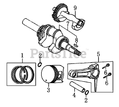 Generac GP5500 (0059451) - Generac Portable Generator, CARB (SN: 7442596A - 9560833A) (2016) Crankshaft and Piston