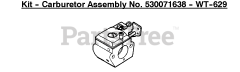 Weed Eater WT 3100 - Weed Eater Wheeled Trimmer Kit - Carburetor Assembly