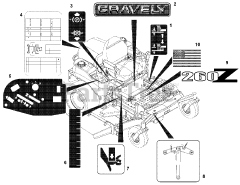 Gravely 992069 (PM 260Z) - Gravely Pro-Master 60" Zero-Turn Mower, 28hp Kohler (SN: 004001 & Above)
