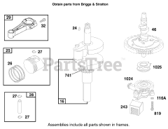 Toro 30182 - Toro ProLine Walk-Behind Mower, Gear Drive, 16hp (SN: 099000001 - 099999999) (1999) Engine Briggs  Stratton Model 303776-1188-A1 3