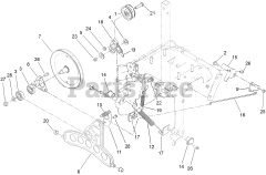 Toro 37798 (824 OE) - Toro 24" Power Max Snow Thrower (SN: 411309389 - 412999999) Pulley and Bellcrank Assembly