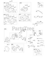 Briggs & Stratton 12D296-0113-E1 - Briggs & Stratton Horizontal Engine Controls, Electric Starter, Governor Spring, Ignition, Rewind Starter