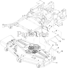 Toro 74268 (Z 597-D) - Toro 60" Z Master Zero-Turn Mower, Side-Discharge Deck (SN: 270000001 - 270000300) (2007) Deck Connection Assembly