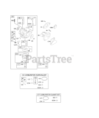 Briggs & Stratton 133432-1010-E2 - Briggs & Stratton Horizontal Engine Carburetor Group, Kits/Gasket Sets-Carburetor