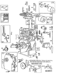 Briggs & Stratton 80432-9434-41 - Briggs & Stratton Horizontal Engine Cylinder,Crankcase,Mufflers