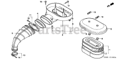 Honda GX360 K1 DD/A (GA01) - Honda Engine, Made in Japan (SN: GA01-1400001 - GA01-9999999) AIR CLEANER
