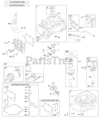 Briggs & Stratton 128T02-0116-B2 - Briggs & Stratton Vertical Engine Camshaft, Crankshaft, Cylinder, Engine Sump, Lubrication, Piston Group, Valves