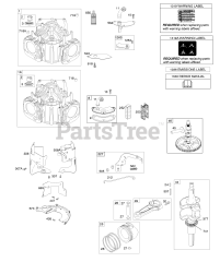 Briggs & Stratton 40N877-0022-G1 - Briggs & Stratton Vertical Engine Cylinder, Crankshaft, Camshaft, Air Guides
