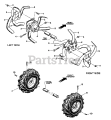 Troy-Bilt 12061 - Troy-Bilt Tuffy Rear-Tine Tiller (SN: 120610100101 & Above) TINES &amp; WHEELS