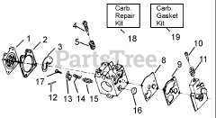Weed Eater GTI 52 - Weed Eater String Trimmer Carburetor Assembly - WA-207/207A, WA-219