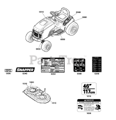 Snapper SPX 2346 (2691557-00) - Snapper LT150 Series 46" Lawn Tractor, 23hp