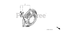 Honda GC190 A QHAD (GCAAA) - Honda Engine, Made in USA (SN: GCAAA-1000001 - GCAAA-9999999) RECOIL STARTER