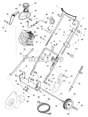 Simplicity 520 E (1694586) - Simplicity 20" Snow Thrower, 5hp Frame, Handles &amp; Engine Group (178fheg)