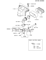 Kawasaki FS481V-DS55 - Kawasaki Engine AIR-FILTER/MUFFLER