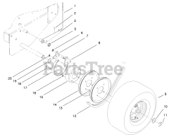 Toro 30182 - Toro ProLine Walk-Behind Mower, Gear Drive, 16hp (SN: 099000001 - 099999999) (1999) Brake, Wheel Pulley  Wheel Assembly