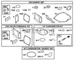 Briggs & Stratton 99772-3650-01 - Briggs & Stratton Vertical Engine Gasket Sets