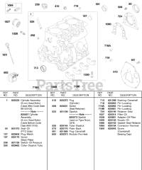 Briggs & Stratton 432447-0376-E2 - Briggs & Stratton Horizontal Engine Cylinder, Oil Filter, Retainer Seal