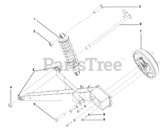 Ariens 996148 - Ariens Contractor 4WD Utility Vehicle, Subaru EH65 (SN: 020000 & Above) Rear Shock