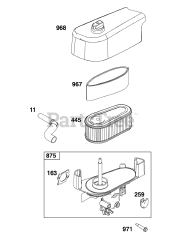 Briggs & Stratton 122Q02-0211-H1 - Briggs & Stratton Vertical Engine Air Cleaner Group