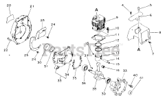 Echo SRM-2500 - Echo String Trimmer Engine, Crankcase, Fan Housing, Cover