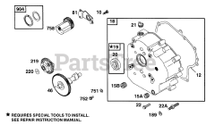 Briggs & Stratton 254422-1572-01 - Briggs & Stratton Horizontal Engine Crankcase Cover, Cam