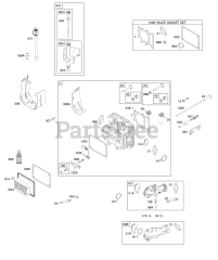 Briggs & Stratton 31N707-3374-G5 - Briggs & Stratton Vertical Engine Cylinder Head, Gasket Set - Valve, Oil Fill, Valves