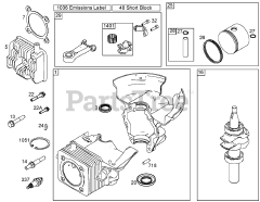Toro 38432 (CCR 3000) - Toro Snow Thrower (SN: 099000001 - 099999999) (1999) Cylinder, Piston, and Connecting Rod Assemblies  Briggs and Stratton 084232-0121-E1