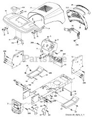 Poulan PO 17542 LT (960120100-01) - Poulan Lawn Tractor (2010-02)