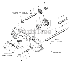 Troy-Bilt 12185 - Troy-Bilt Econo-Horse Rear-Tine Tiller (SN: 121851100101 - 121851199999) Wheel Shaft, Eccentric Shaft And Tiller Shaft Assemblies